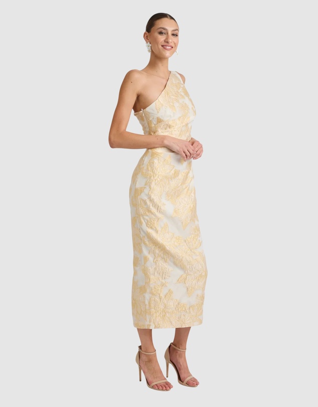 Romance by Honey and Beau - Seanna One Shoulder Midi Dress