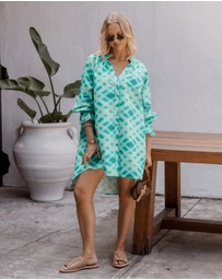 ALEXANDRA - Ollie Dress Emerald Crosshatch