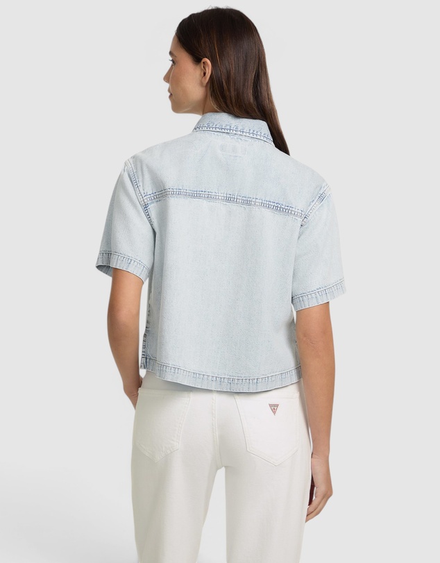 GUESS Jeans - GUESS JEANS Eco Short Sleeve Boxy Denim Shirt