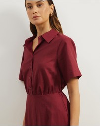 Atmos&Here - Remi Linen Blend Mini Shirt Dress