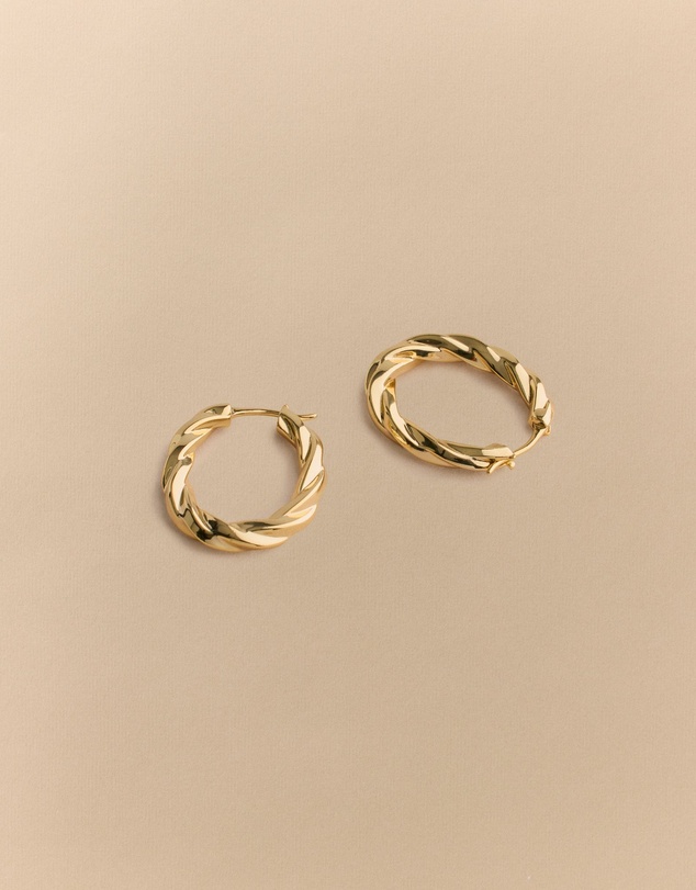 Trenery - Era Twist Hoop Earrings in Gold