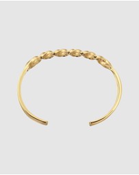 Kuzzoi - ICONIC EXCLUSIVE - Bracelet Male Bangle Twist 925 Sterling Silver Gold Plated