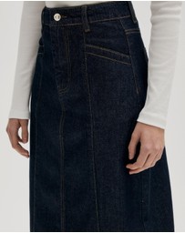 Atmos&Here - Rosa A-Line Denim Midi Skirt