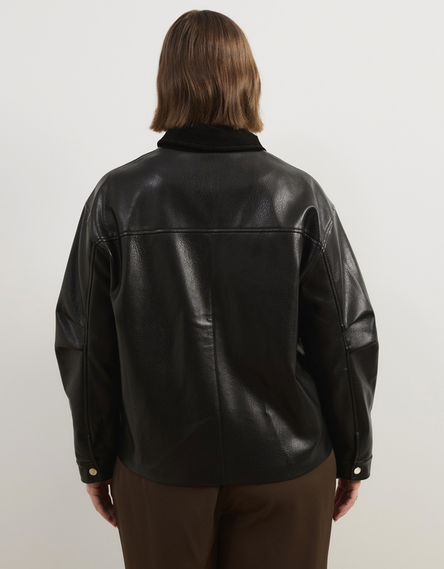 Atmos&Here Curvy - Mabel Leather Look Jacket