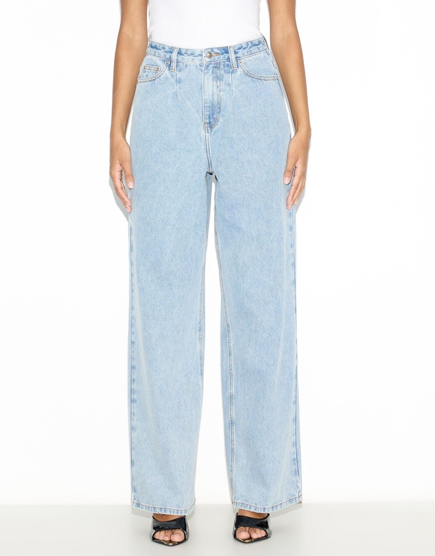 Dazie - Naples Pleat High Waisted Relaxed Jeans