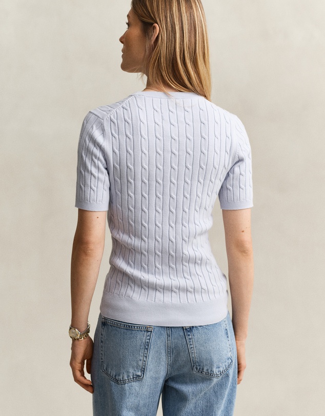 Gant - Stretch Cotton Cable Short Sleeve Knit