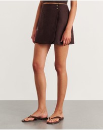 Jag - Kayla Linen Wrap Mini Skirt