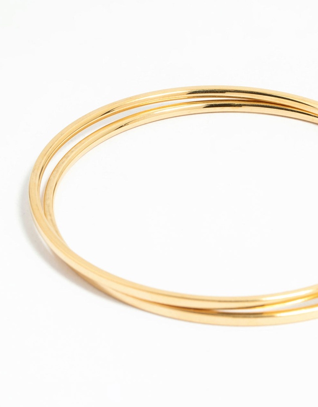 Lovisa - Waterproof Gold Plated Stainless Steel Clean Bangles 2-Pack