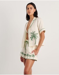 Jag - Palm Embroidered Shirt