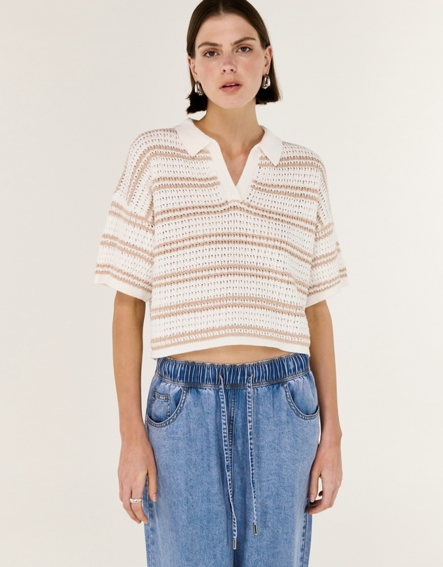 Staple the Label - Eamon Knit Polo Tee