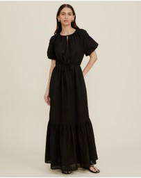 The Fated - Paisley Belted Maxi Dress