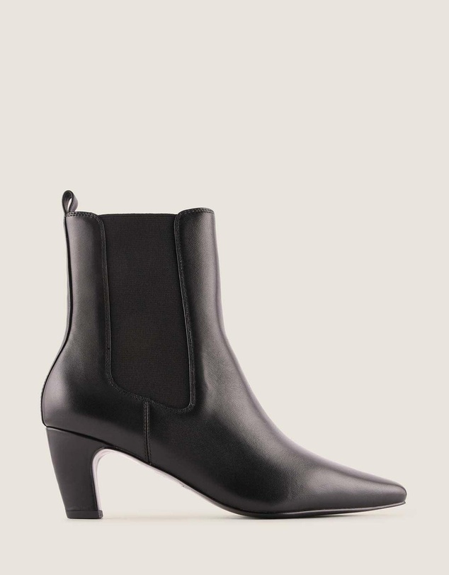Shelly Shen - Fame Heel Ankle Boots Black Leather