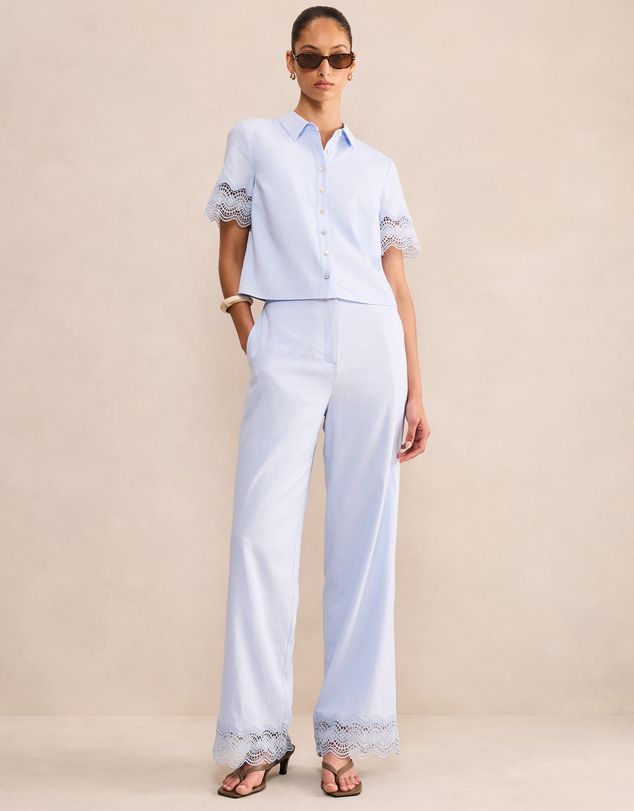 Forever New - Freya Lace Trim Linen Shirt