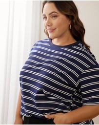 Atmos&Here Curvy - Frankie Striped Relaxed Tee
