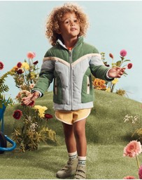 Banabae - Convertible Cord Puffer Jacket - Ocean