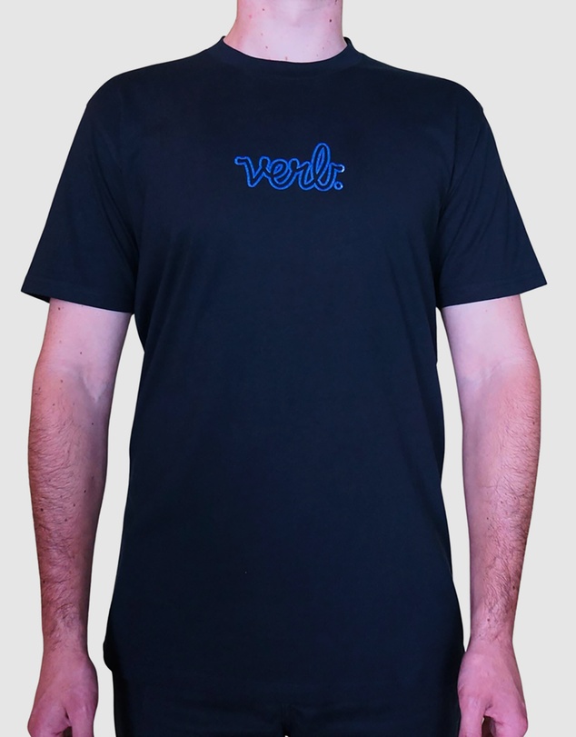Verb - Verb Puffed Men Classic Logo 100 % Cotton Skateboards Tshirt Navy
