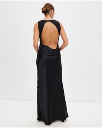 Third Form - Satin Bias Cowl Back Maxi Dress