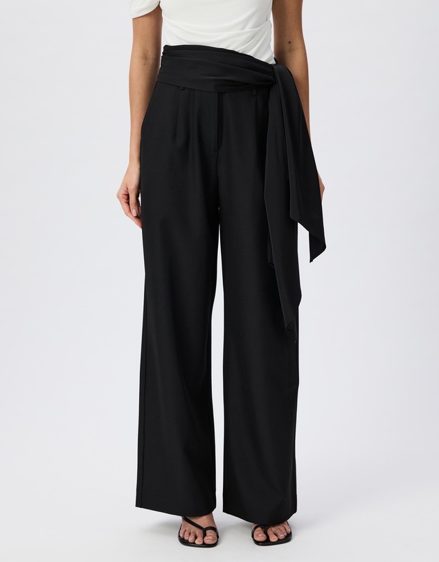 Tussah - Arianna Satin Scarf Tie Tailored Pants
