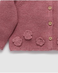 Purebaby - Crochet Flower Cardigan -Kids-Babies
