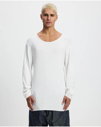Surrounded By Ghosts - The Gypsum Slim Rib Knit Long Sleeve T-Shirt