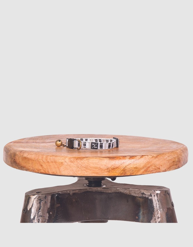 Mog & Bone - Hemp Cat Collar - Pebble Black Brush Stroke Print