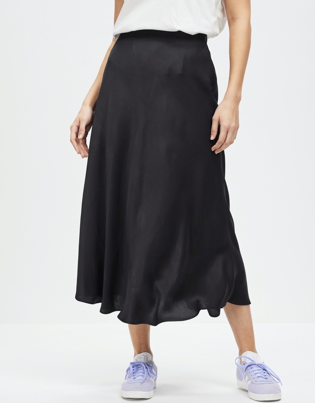 The Social Outfit - Revel Bias Cut Skirt - Onyx