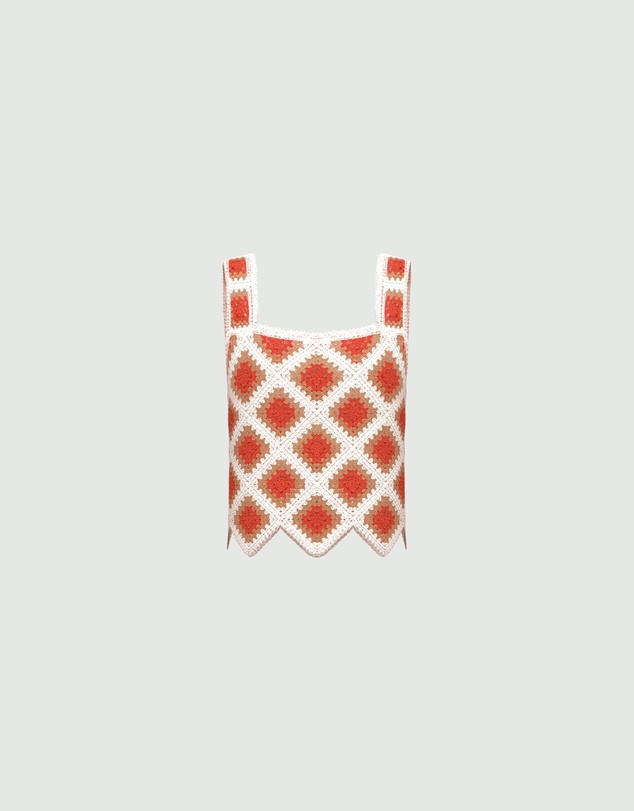 Emme - White Crochet Knit Tank