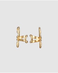 Elli Jewelry - Earrings Earcuff Spiral 925 Sterling Silver Gold-plated