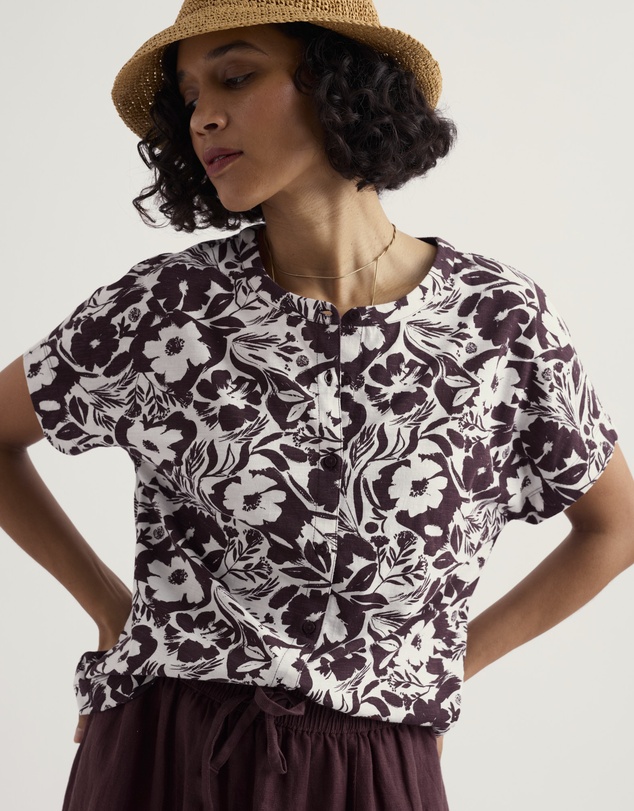 Seasalt - Tor Grass Printed Top in GOTS Organic Cotton