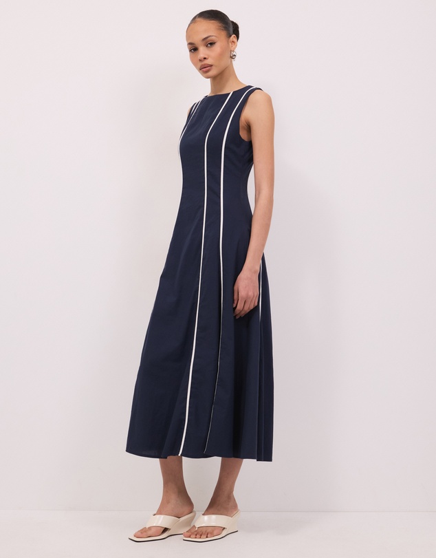 Calli - Zara Contrast Seam Midi Dress