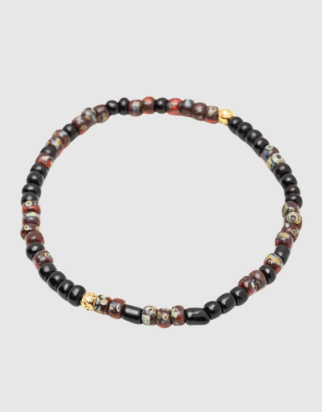 Nialaya Jewellery - Wristband With Dark Japanese Miyuki Beads
