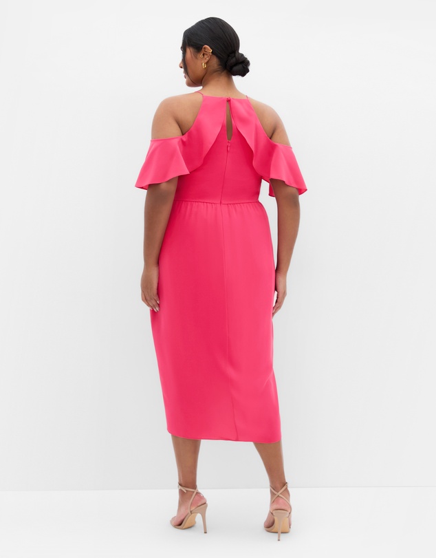 City Chic - Love Siren Ruffle Shoulder Dress