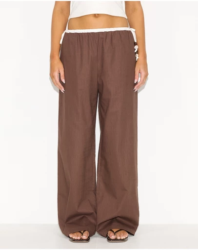 Dazie - Selene Low Rise Pants With Tie Sides