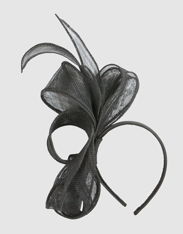 Max Alexander - Black Sinamay Bow Racing Fascinator