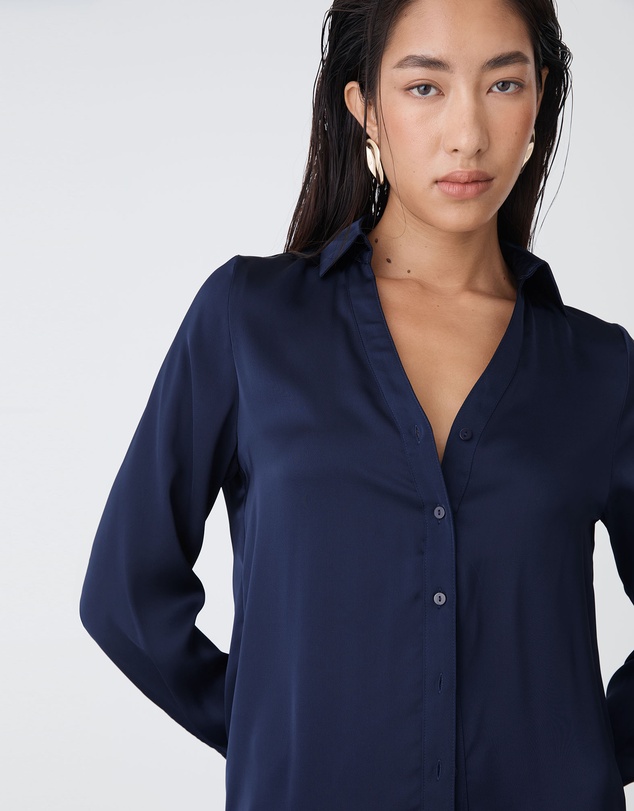 Forcast - Lila V-neck Satin Blouse