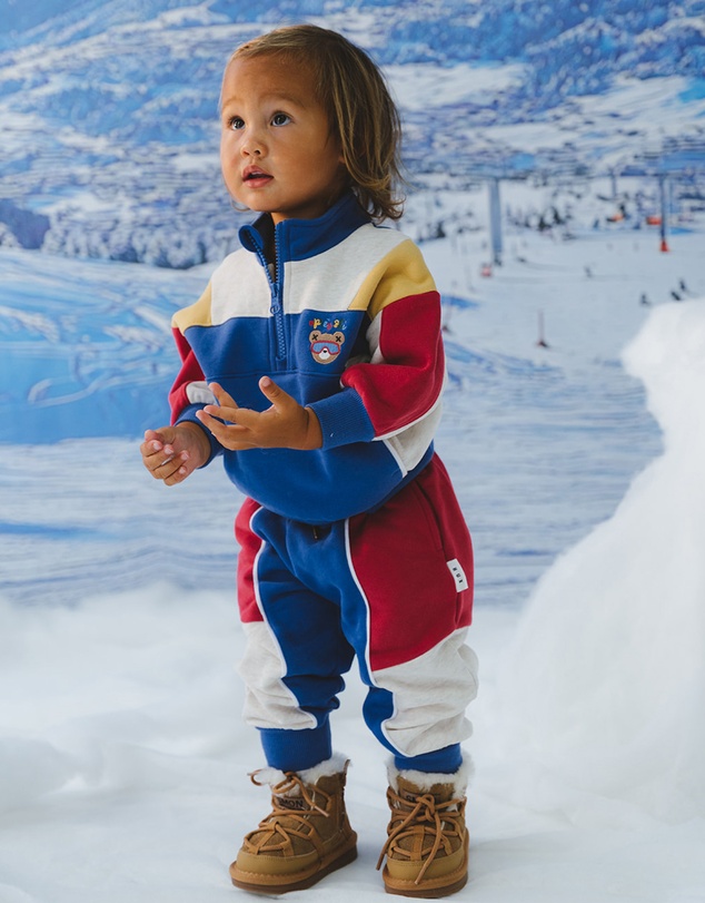 Huxbaby - Colour Block 1/4 Zip Sweat - ICONIC EXCLUSIVE - Babies-Kids