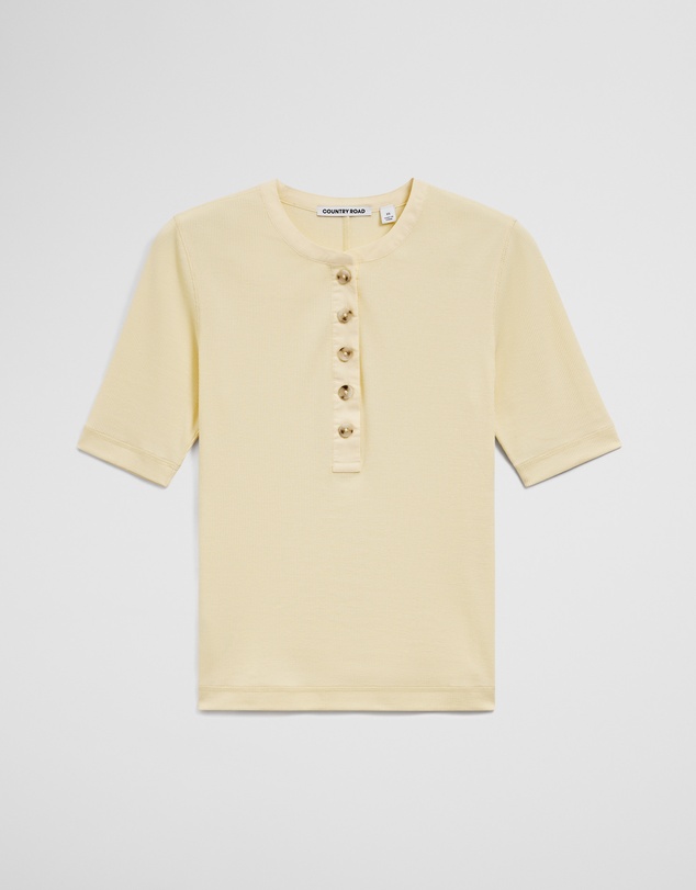 Country Road - Fine Rib Henley T-shirt