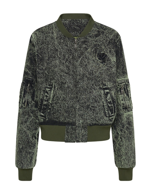 ONE TEASPOON - Black Khaki Denim Bomber Jacket