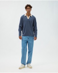 AERE - Contrast Cotton Rugby Polo