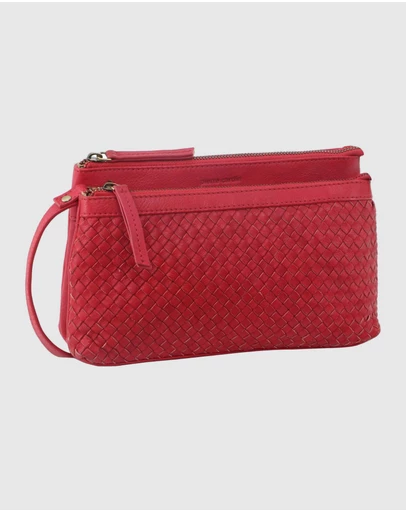 Pierre Cardin - Woven Leather Cross-Body Clutch