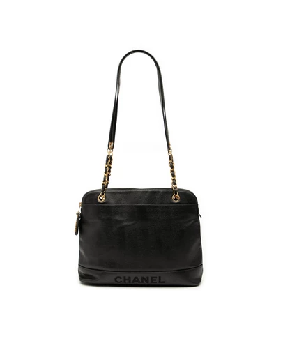 Pre-Loved by Azura Reborn - Pre-Loved Caviar Logo Chain Shoulder Bag