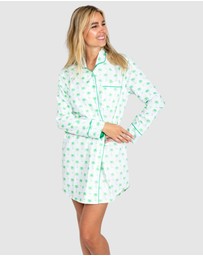 Sant And Abel - Women's Green Palm Tree Night Shirt