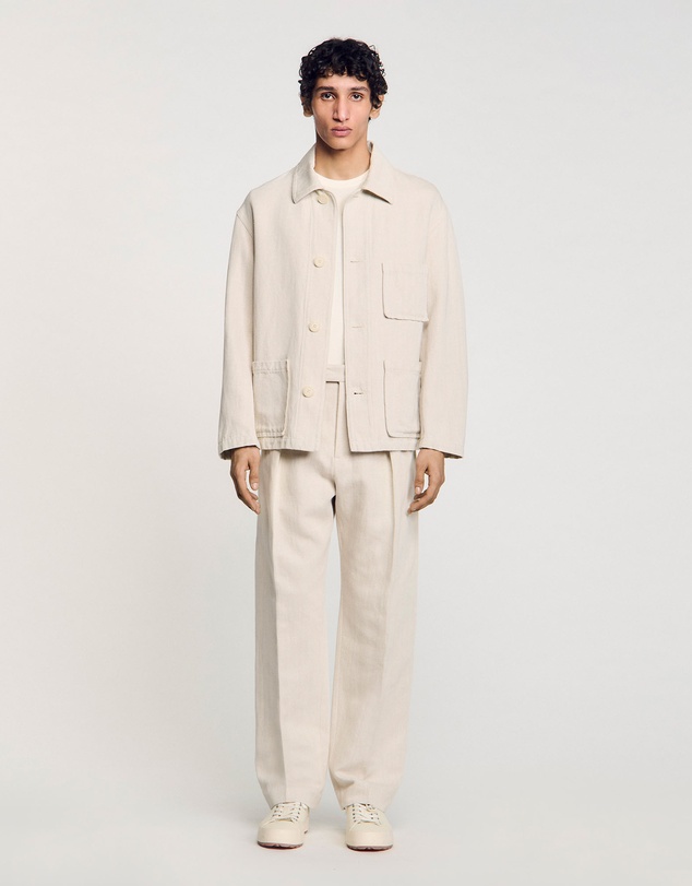 Sandro - Worker Overshirt Linen Jacket