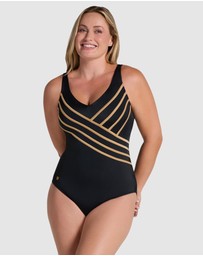 Leonisa - 3D Stripes Padded Cup Shaping Swimsuit