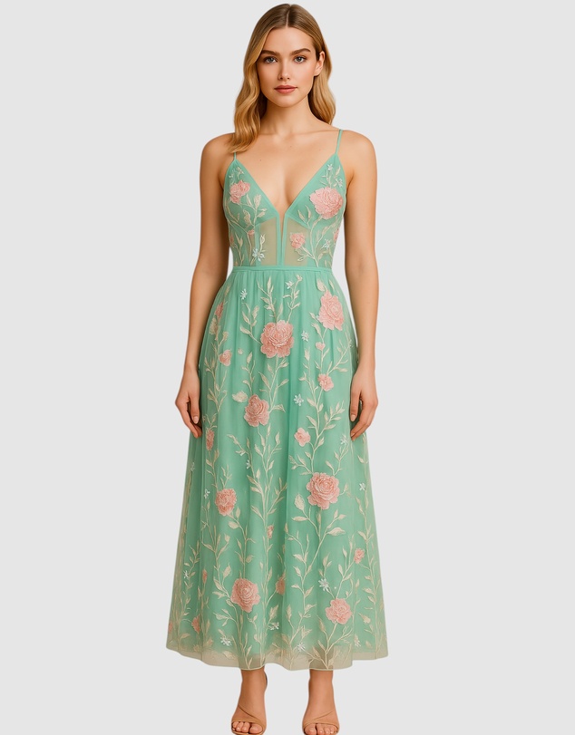 Romance by Honey and Beau - Lou V Neck Midi Dress