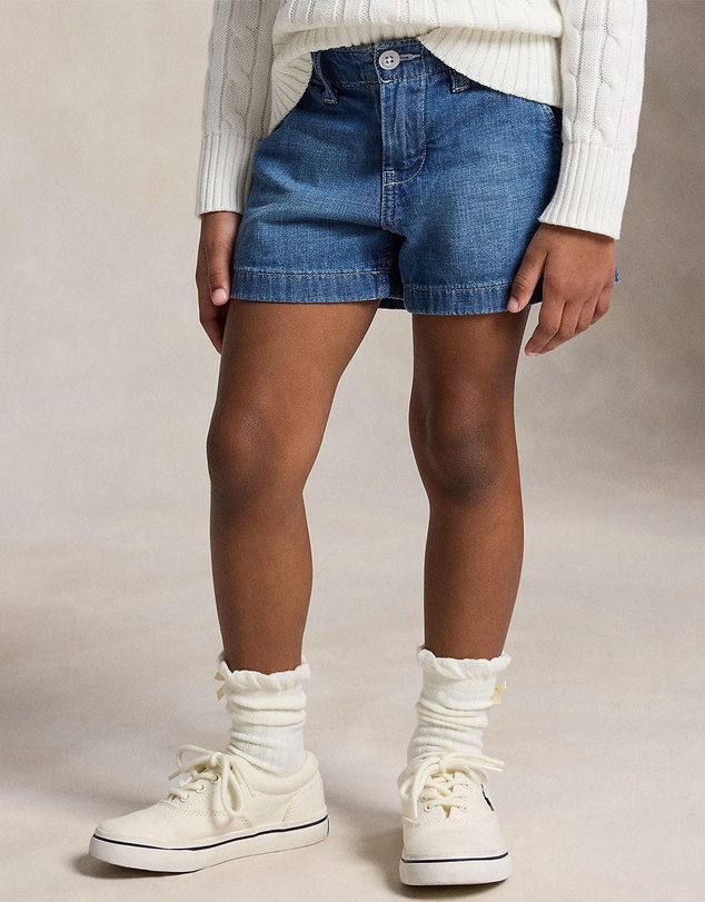 Polo Ralph Lauren - Indigo Cotton Denim Shorts - Kids