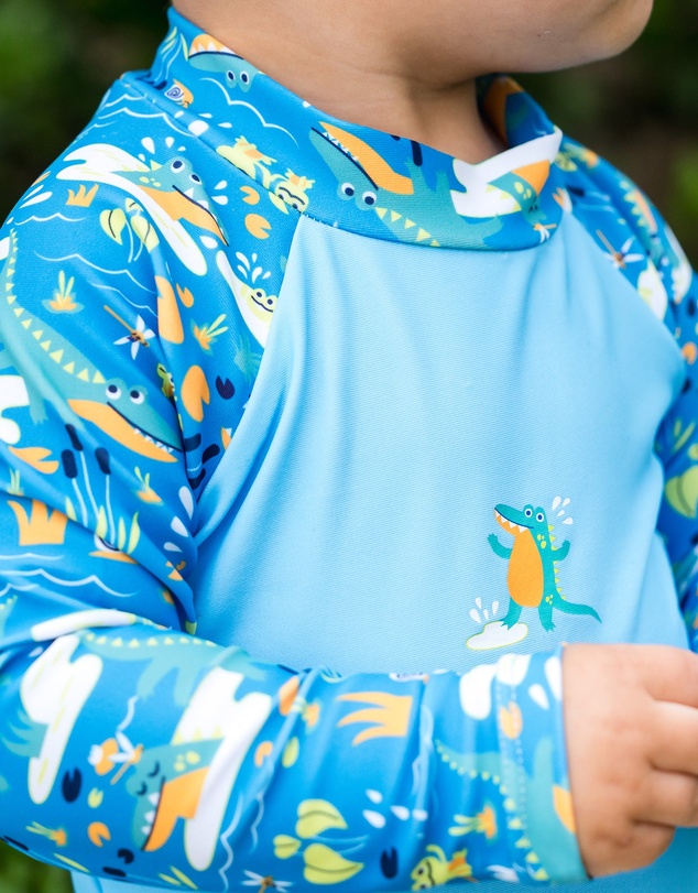 Splash About - Long Sleeve Rashies - Crocodile Swamp & Orange
