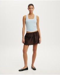 Cotton On - Estelle Satin Lace Slip Mini Skirt