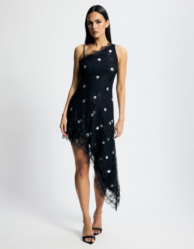 Lover - Zinnia Polka Asymmetrical Mini Dress