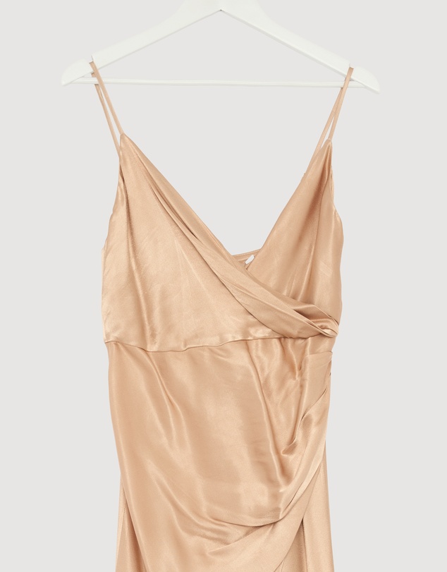 Revibe - Repaired Shona Joy La Lune Cross Draped Maxi Dress - AU 10